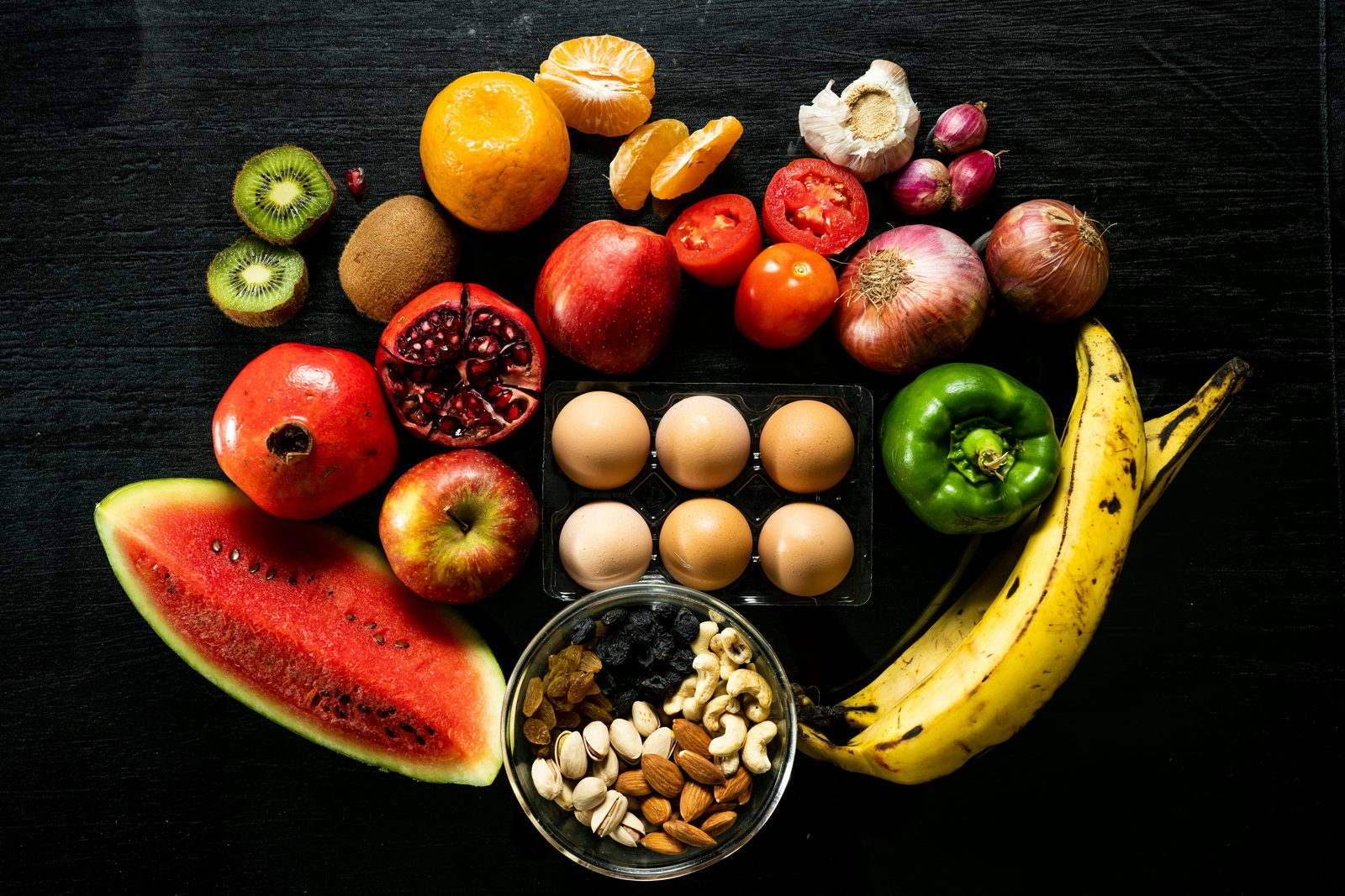 Colorful assortment of fresh fruit